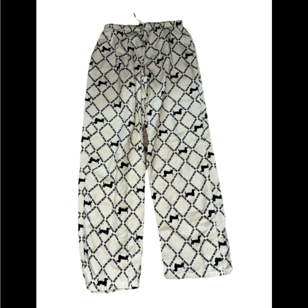 Rare Dachshund Dog Flannel Medium Pajama Pants Character Bow Wow